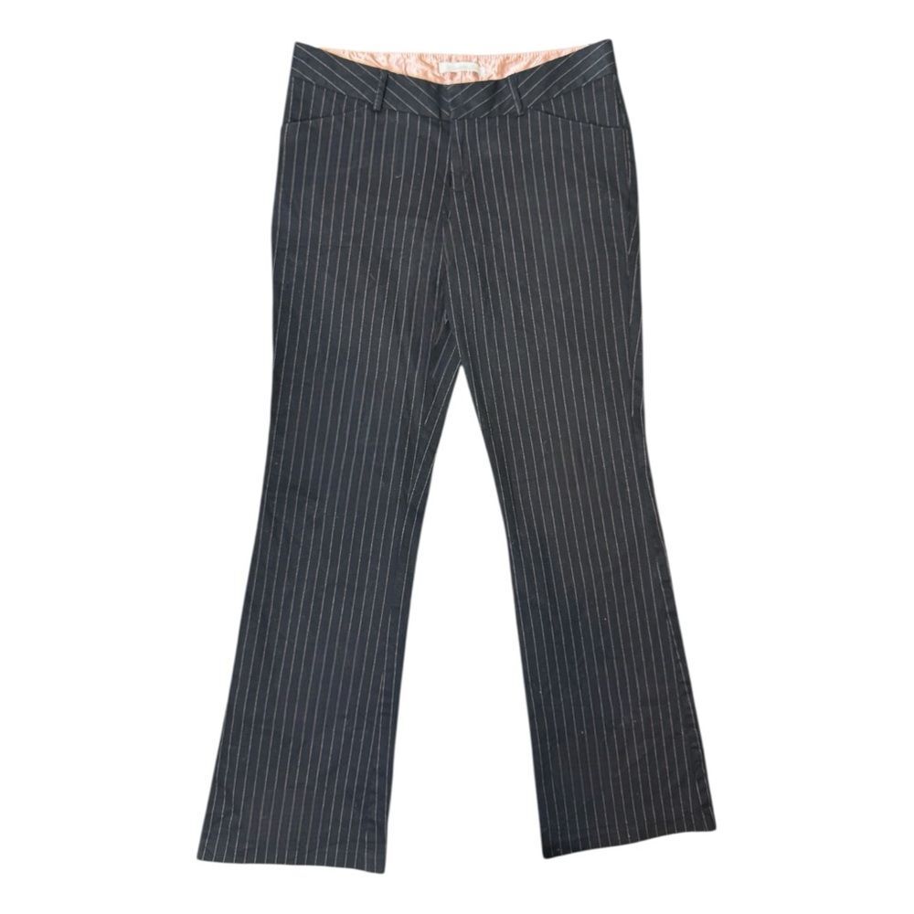 Y2K Charlotte Russe Black + Pink Pinstripe Office Siren Wide Leg Pants Size 9